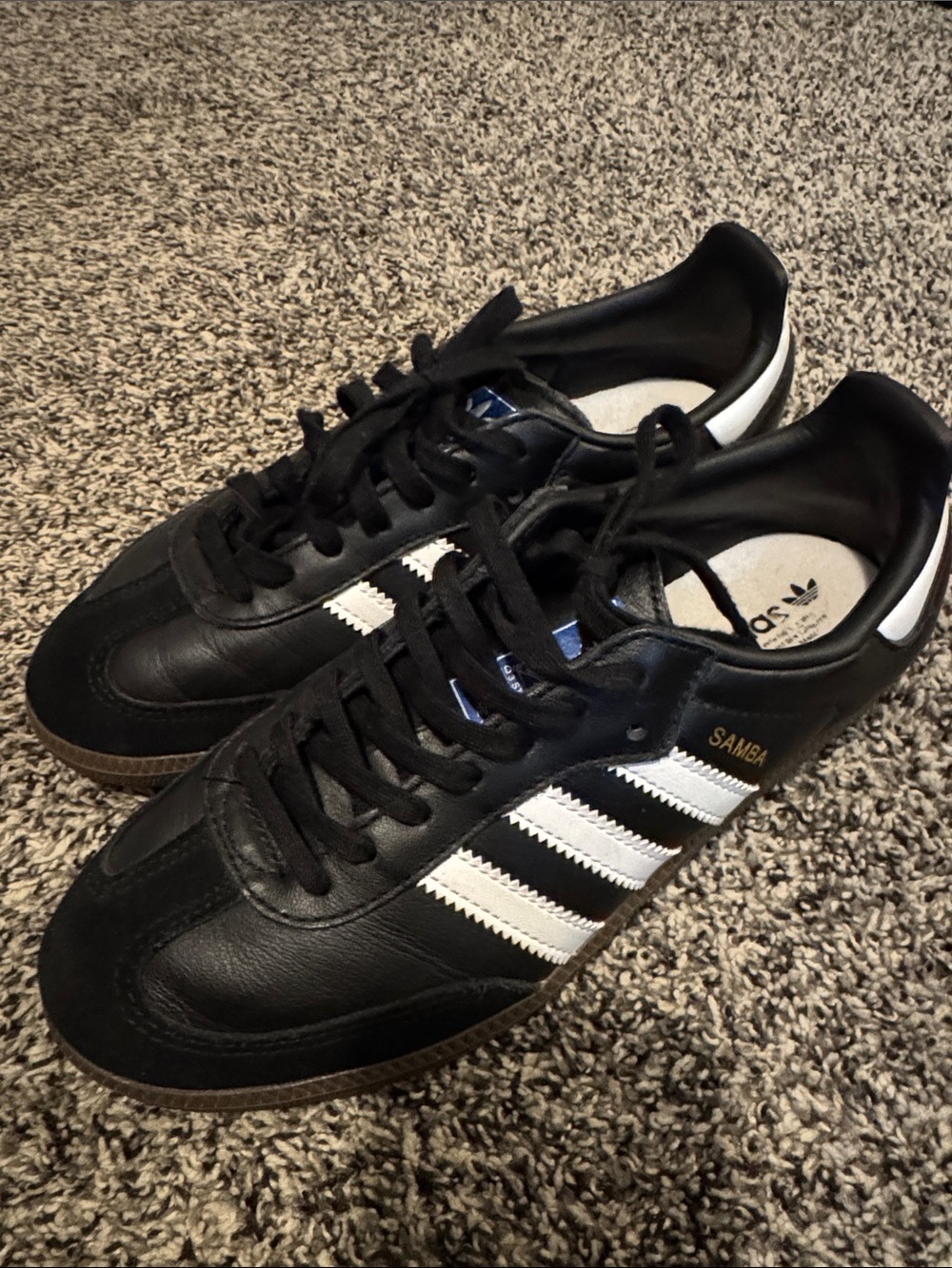 adidas Samba Men’s Black and White Leather Sneakers